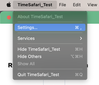 Mac app settings